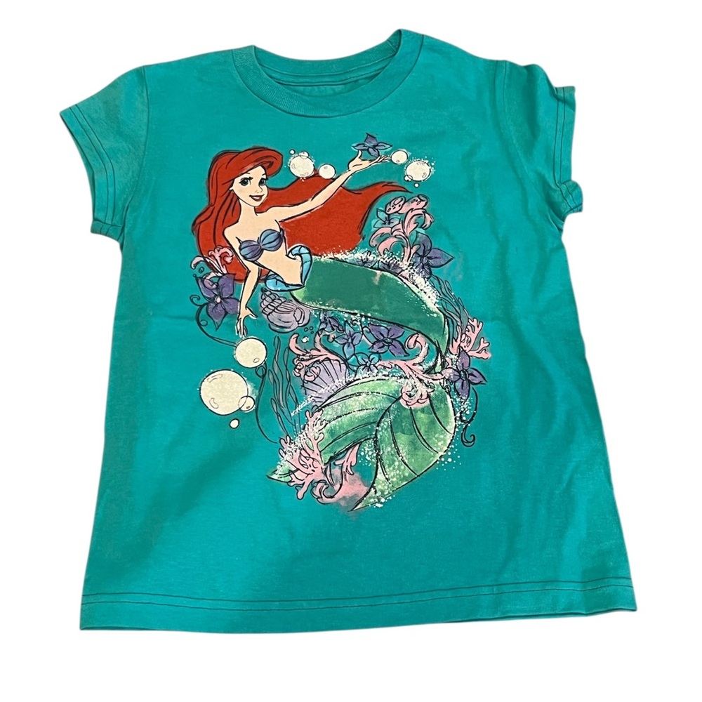 NWT Disney Ariel Graphic Kids T-Shirt - Teal BV